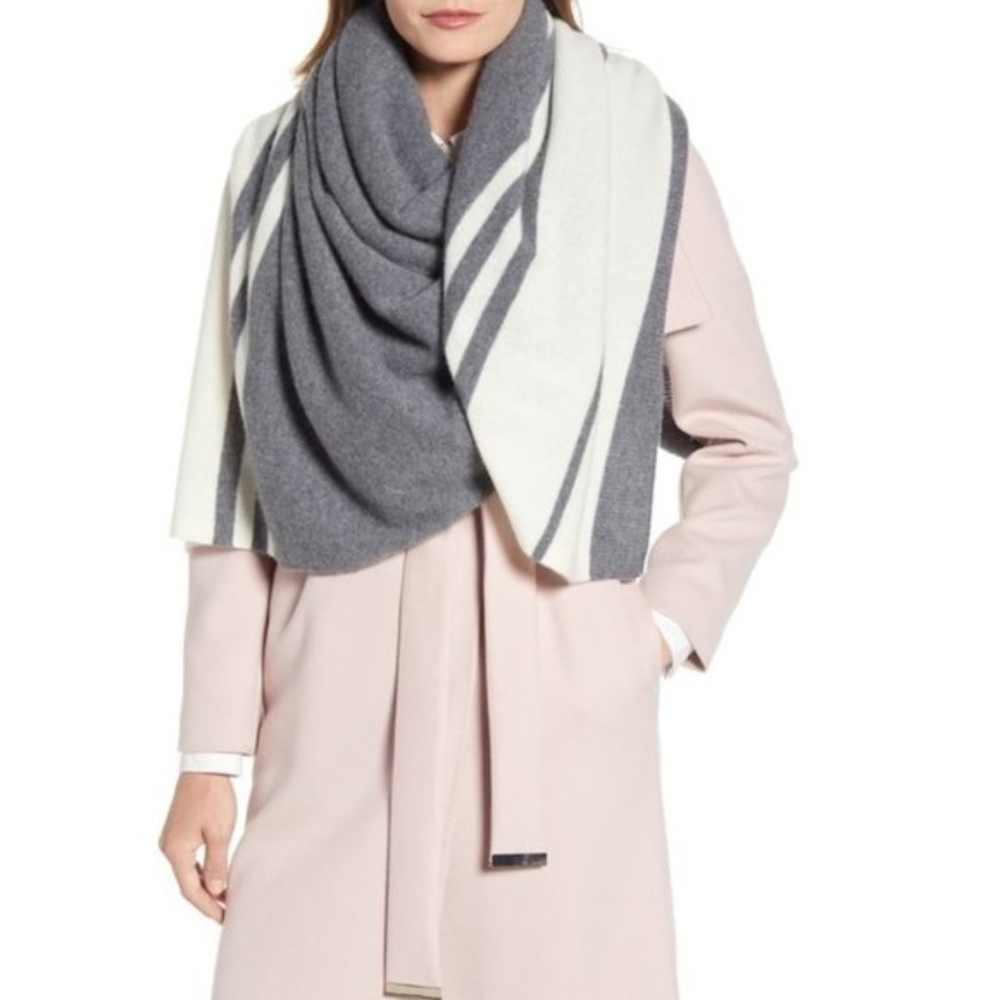 Halogen Stripe Cashmere Wrap